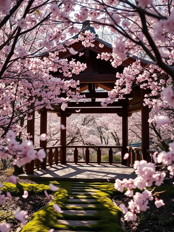 blossoming cherry trees ambiance