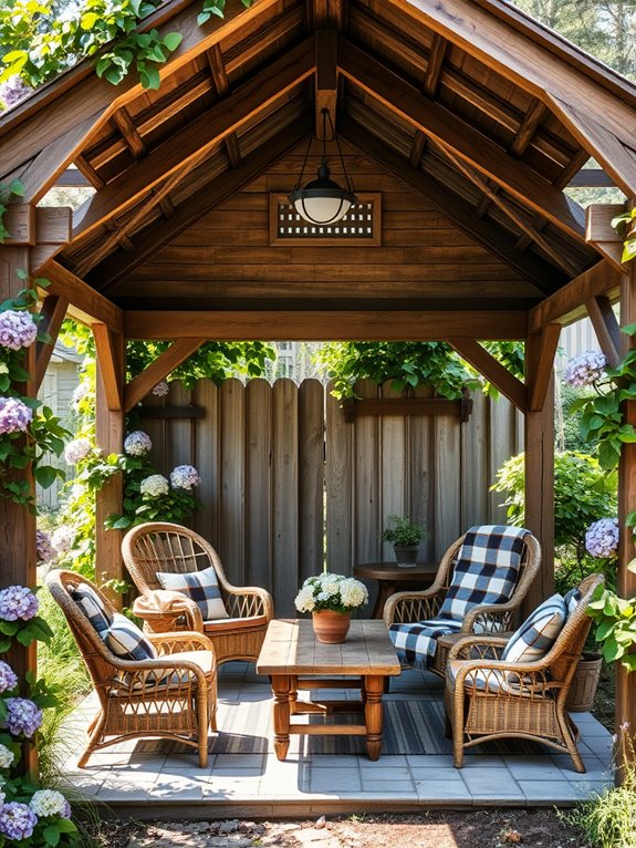 charming rustic outdoor shelter