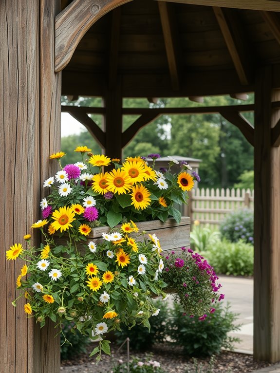 charming wooden planter boxes
