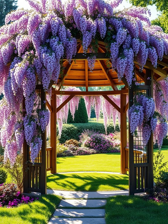 climbing plants with blooms