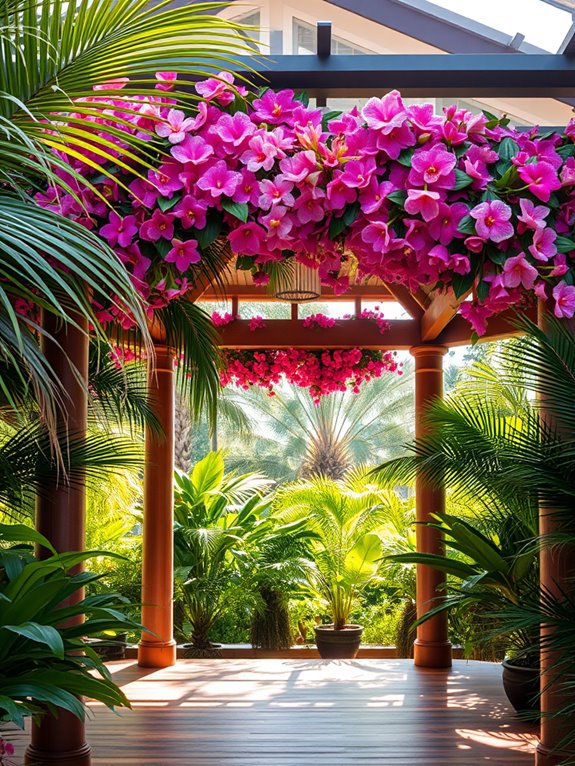 colorful tropical floral paradise