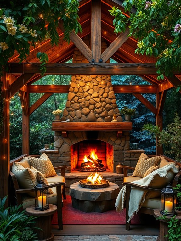 cozy outdoor fireplace designs