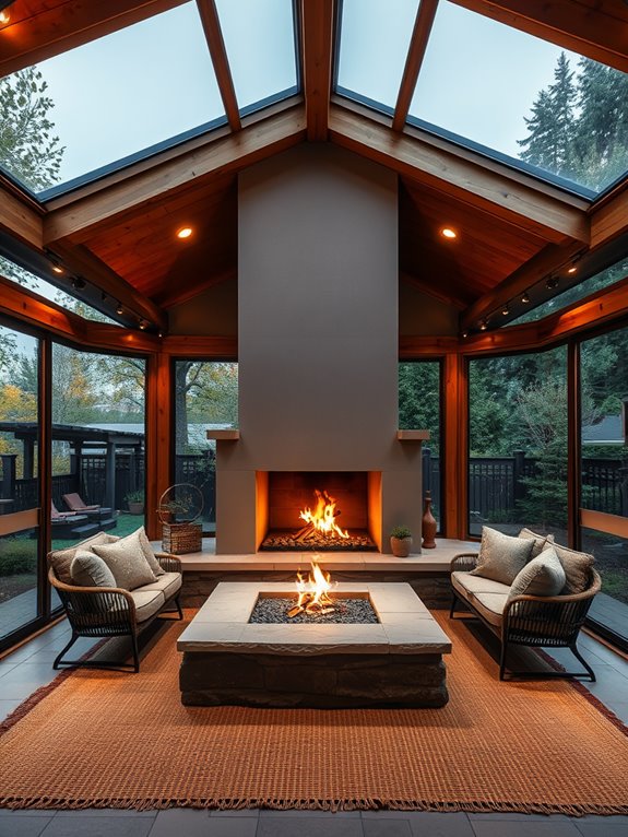 cozy outdoor fireplace retreat
