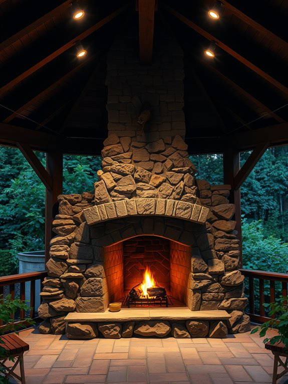 cozy outdoor stone retreat