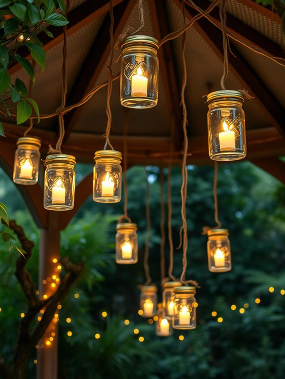 decorative suspended glass containers