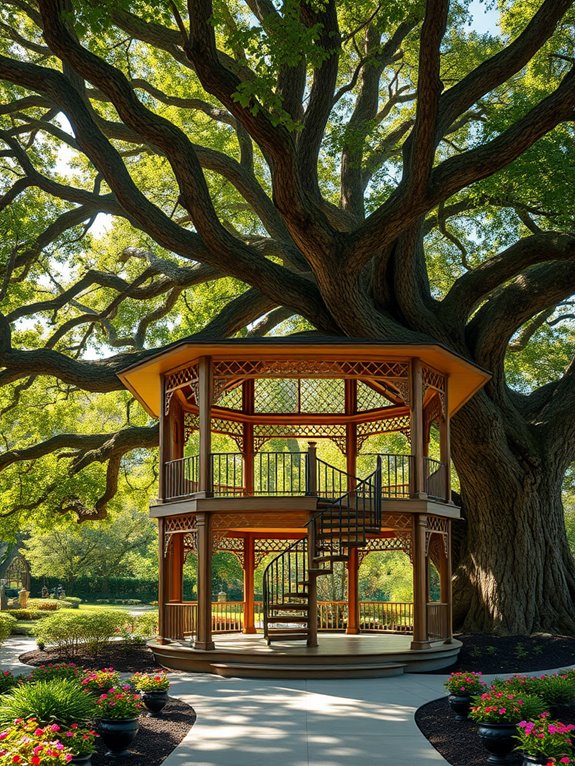 elegant tiered outdoor structure