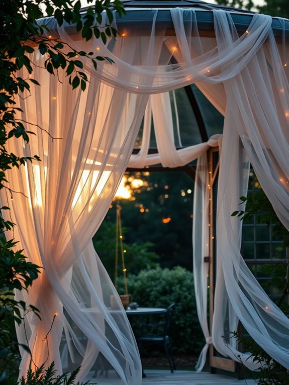 elegant transparent fabric drapes