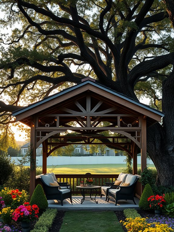 gazebo designs beneath trees