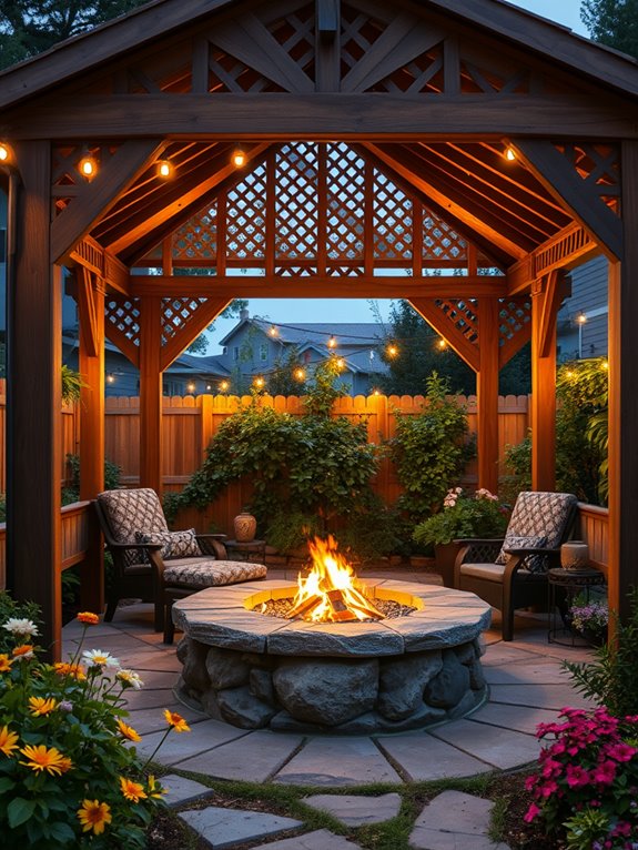 gazebo designs with firepits