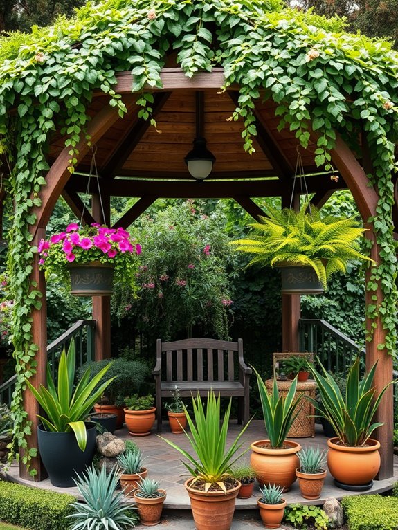 gazebo plant decoration inspiration