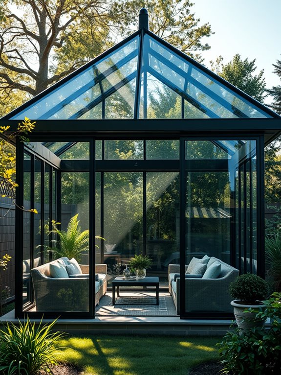 glass enclosed outdoor structure