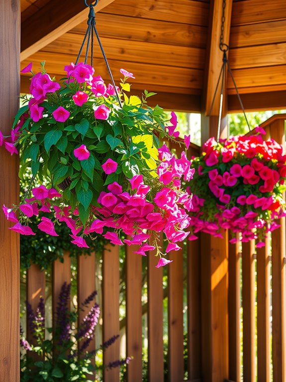 hanging baskets with verbena