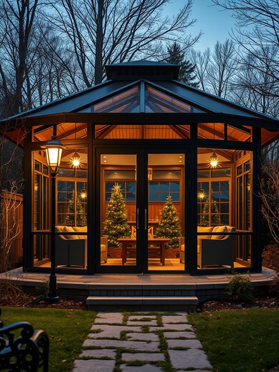 heated outdoor gazebo setup