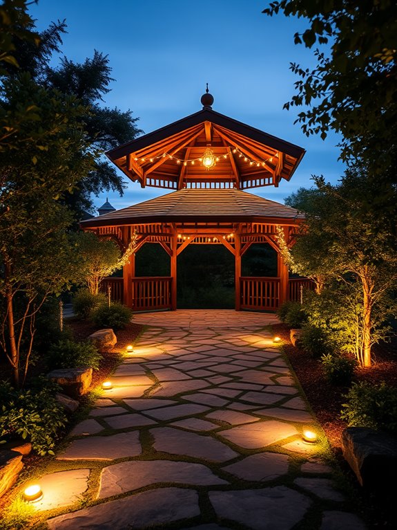 illuminated garden path accents