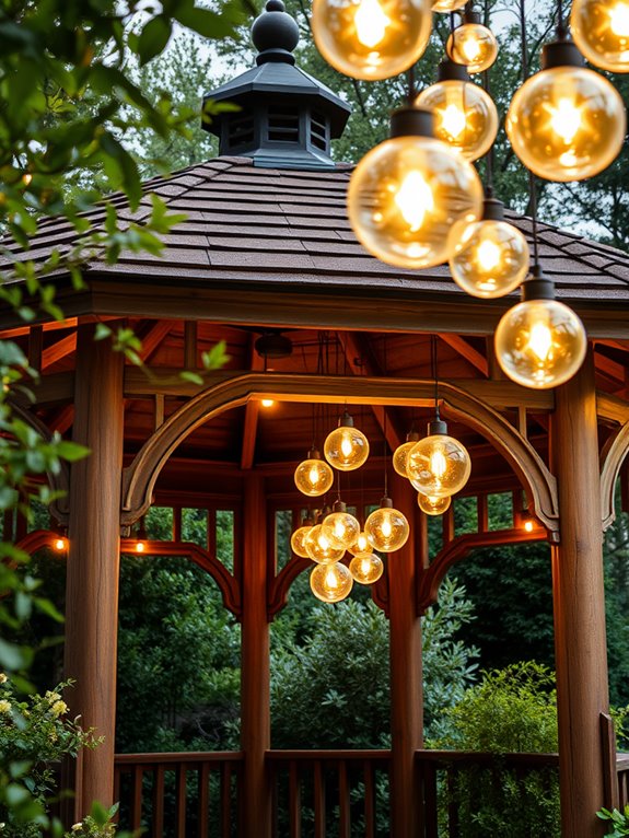illuminated suspended spherical fixtures