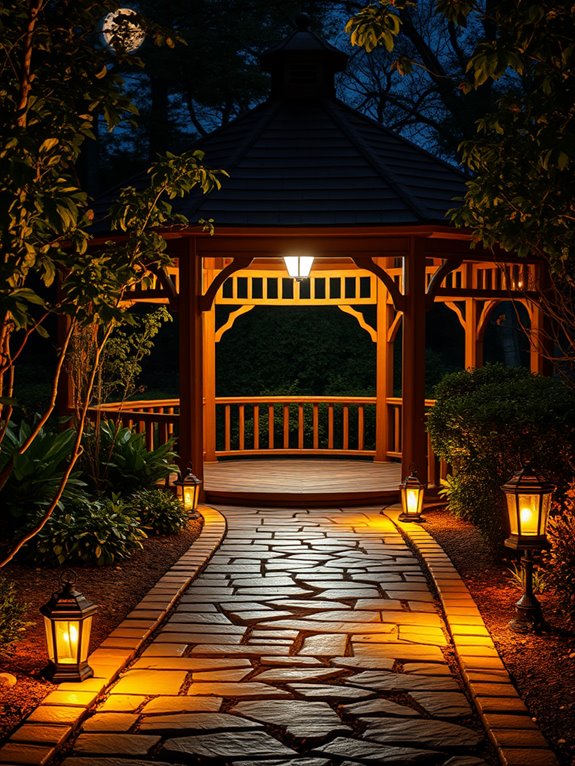 illuminated walking trails ahead