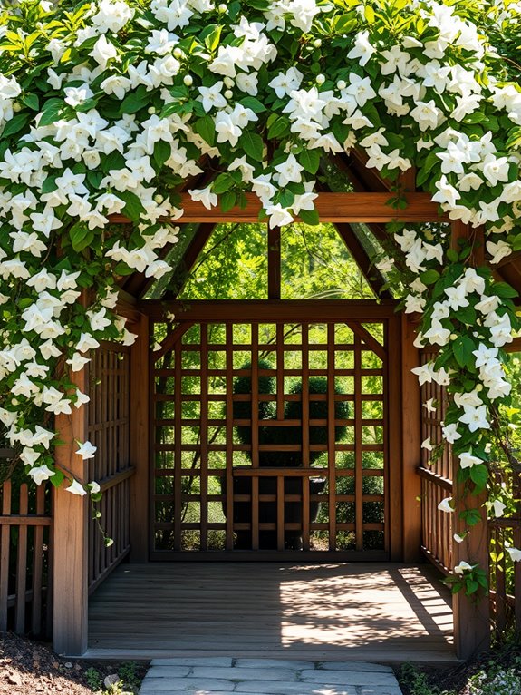 jasmine climbing garden trellis