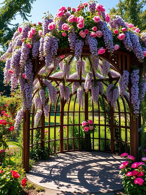 lush floral overhead shelter