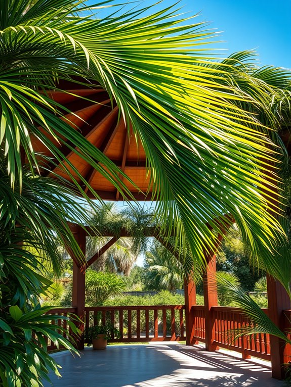 lush green palm trees