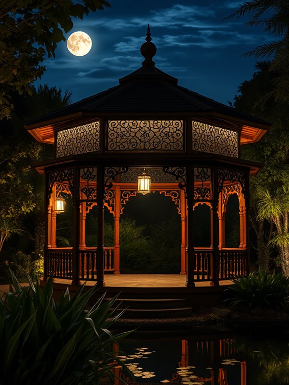 nighttime gazebo aesthetic charm