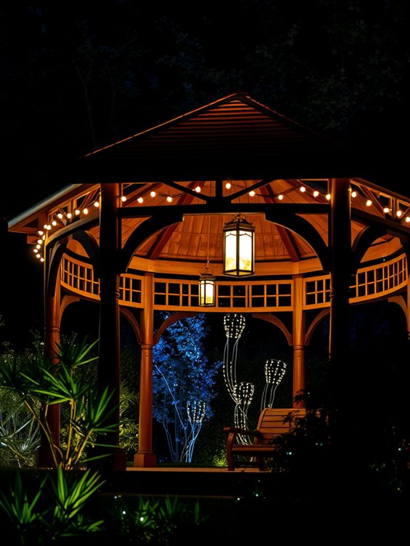 nighttime gazebo lighting ideas