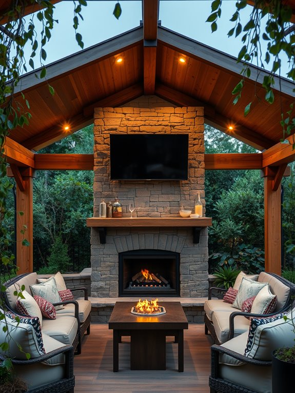 outdoor entertainment gazebo setup