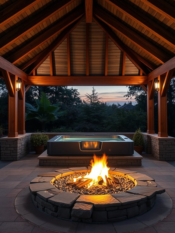 outdoor gathering space firepit