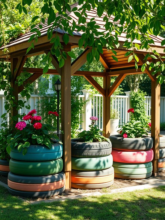 recycled tires for gardening