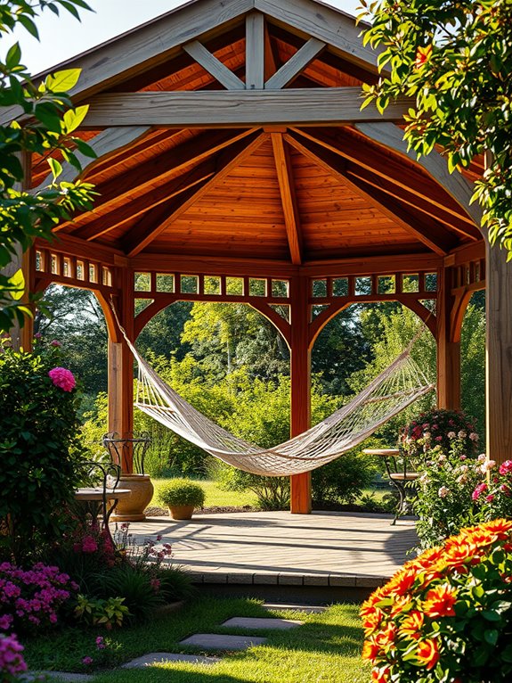 relaxing outdoor hammock setup