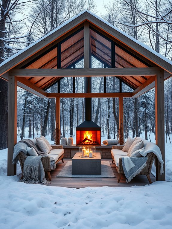 scandinavian style outdoor relaxation space