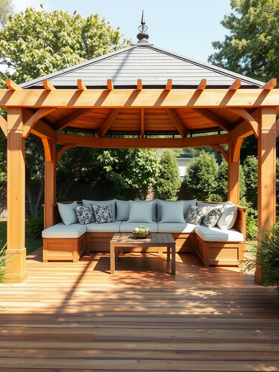 seating area in gazebo