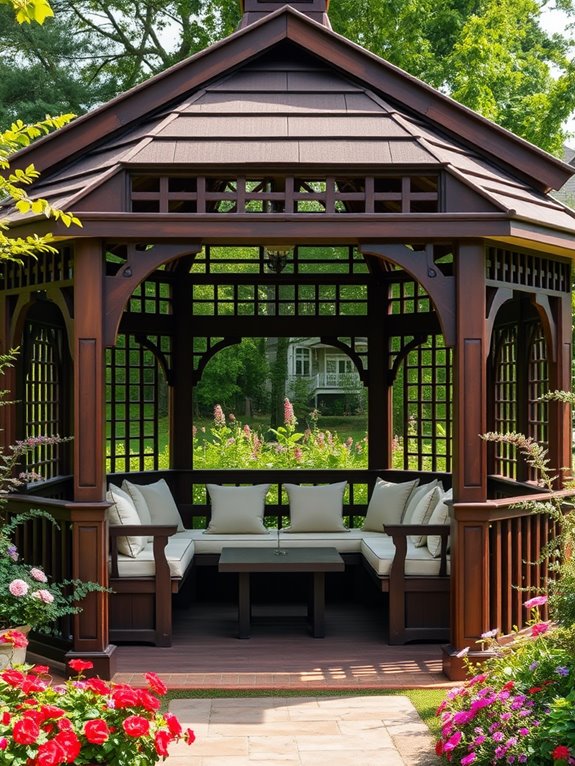 seating integrated gazebo design