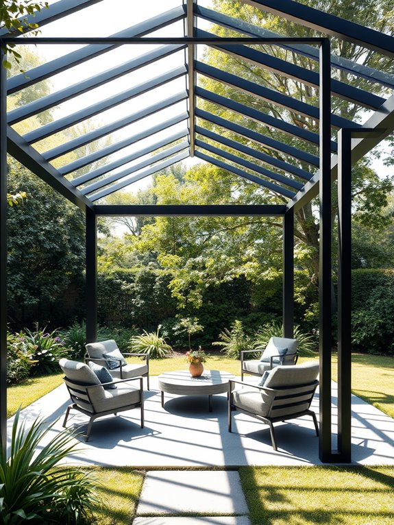 sleek outdoor metal structures