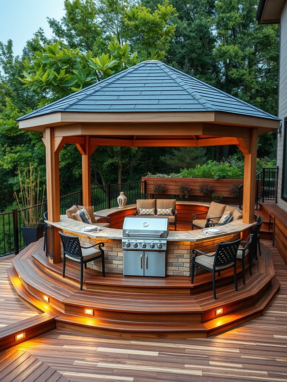 staggered outdoor living spaces