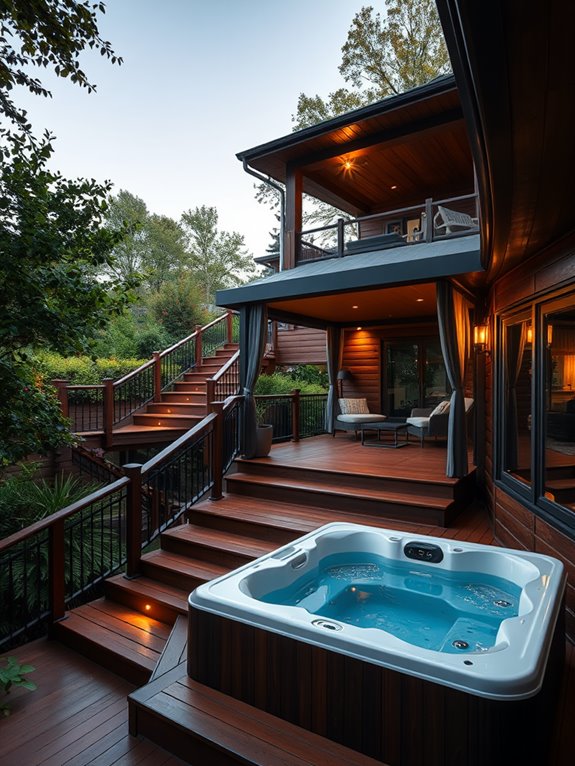 staggered outdoor living spaces