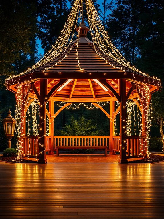 starry illuminated overhead draping