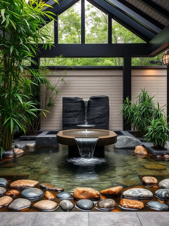 tranquil outdoor water installations