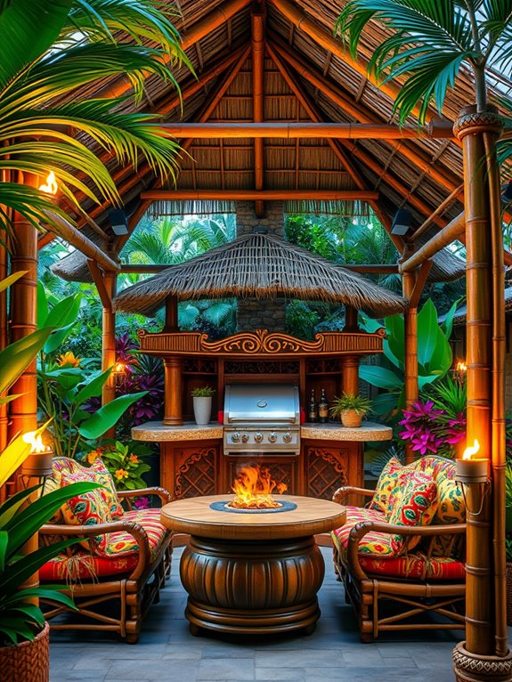 tropical island party atmosphere