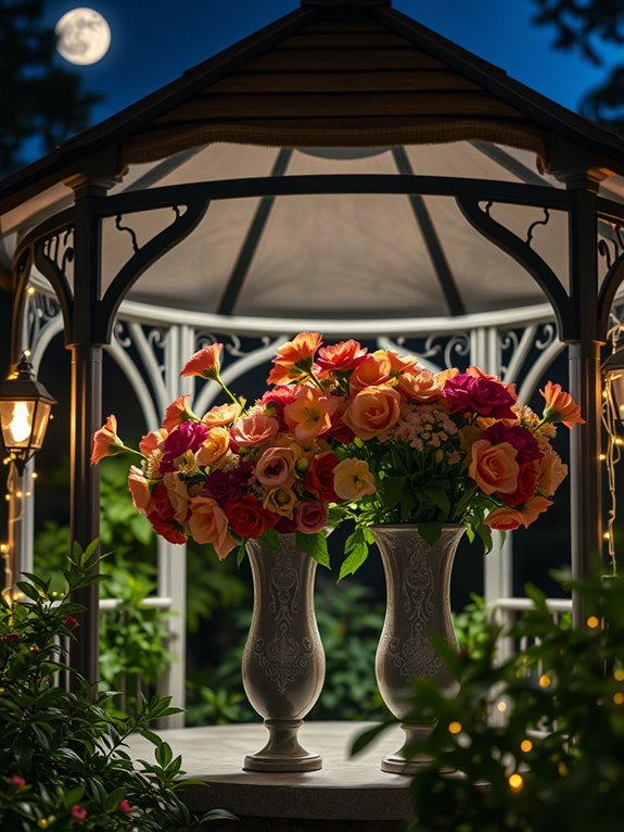 vases brimming with flowers