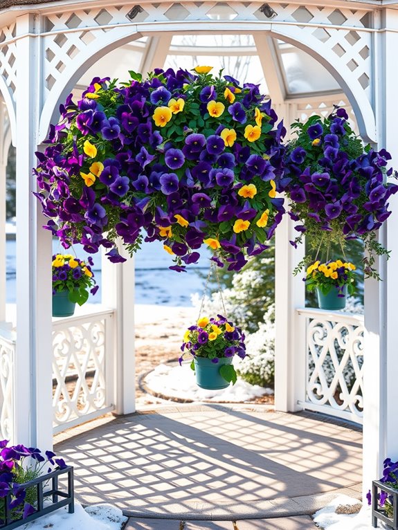 winter hanging pansies care