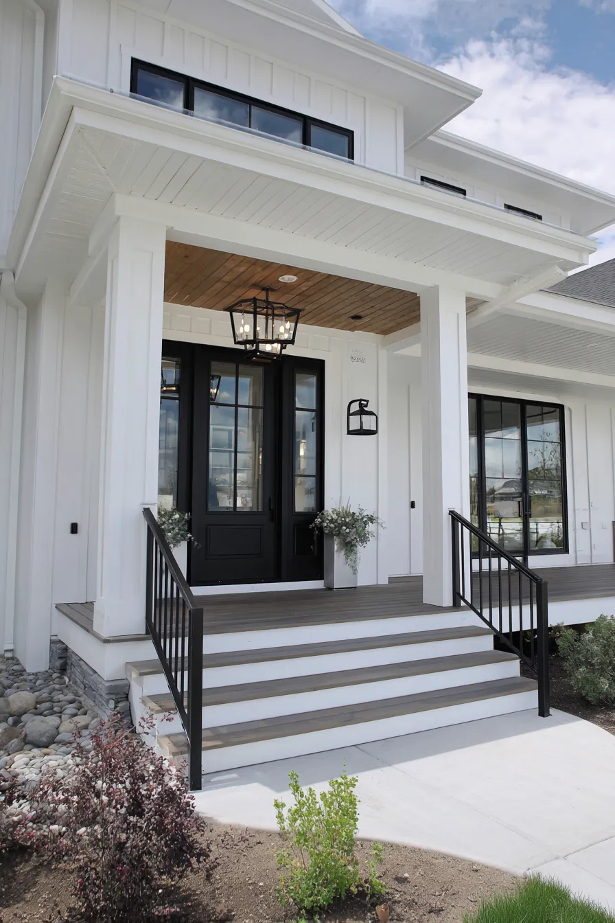 Bold Black Door Front Porch Ideas That Stand Out (11)_result