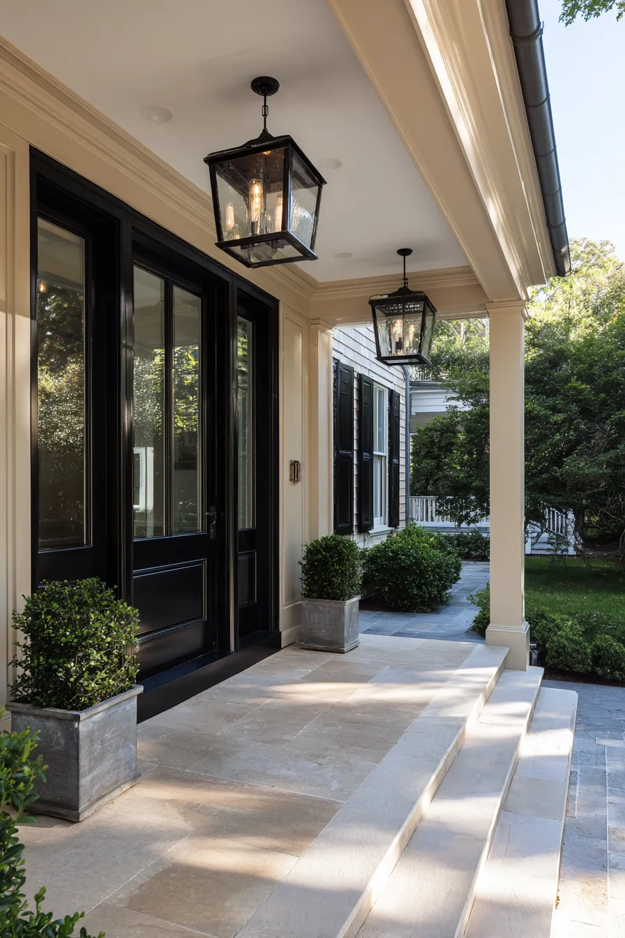 Bold Black Door Front Porch Ideas That Stand Out (13)_result