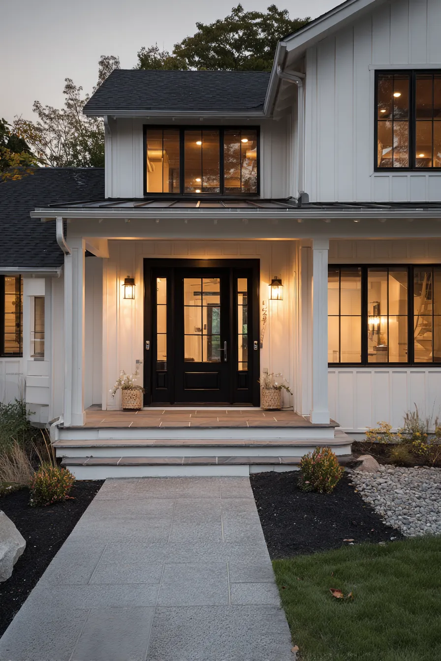 Bold Black Door Front Porch Ideas That Stand Out (19)_result