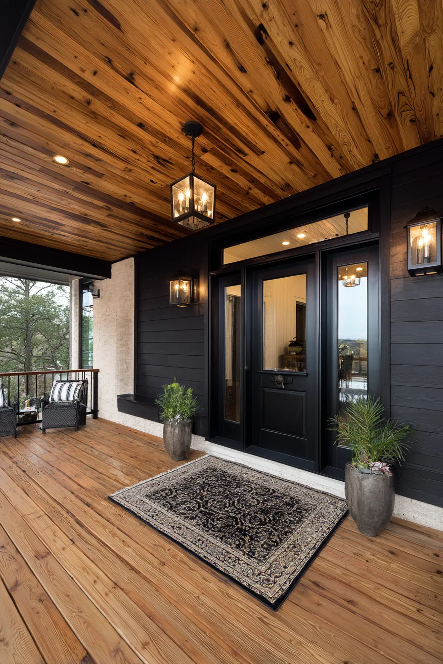 Bold Black Door Front Porch Ideas That Stand Out (22)_result