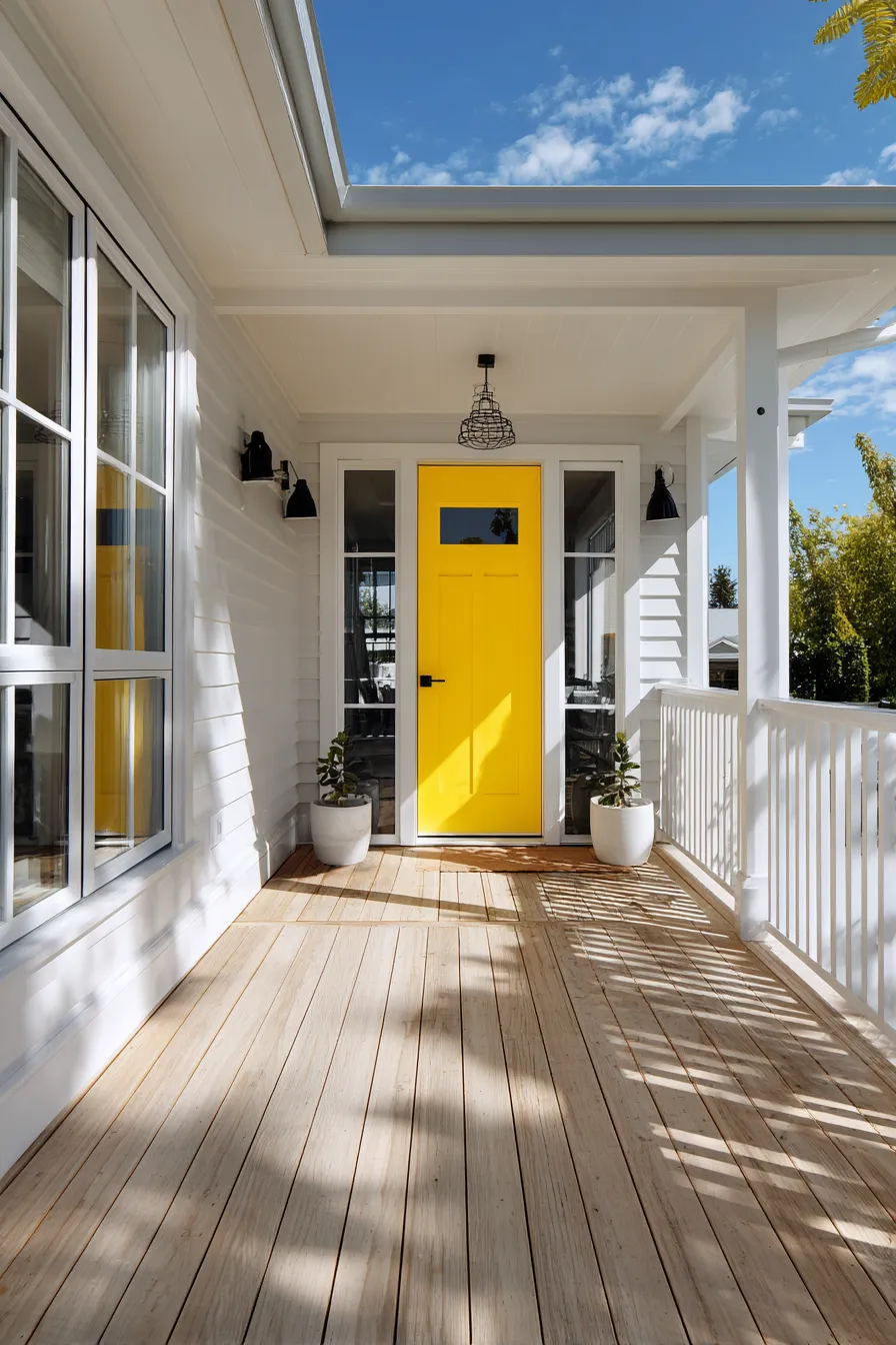 Cheerful Yellow Door Front Porch Ideas That Feel Bright (1)_result