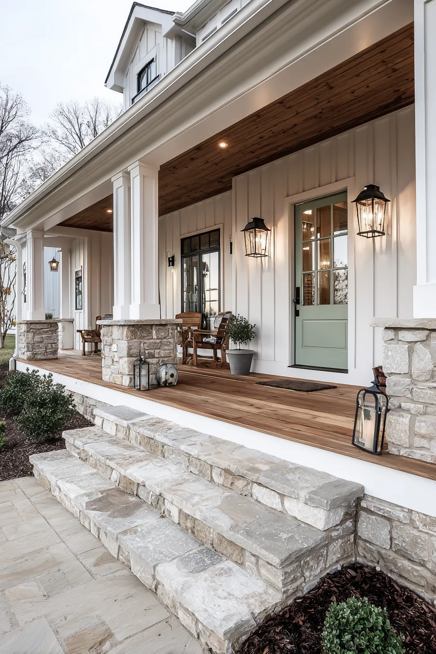 Fresh Farmhouse Front Porch Ideas That Feel Timeless (9)_result