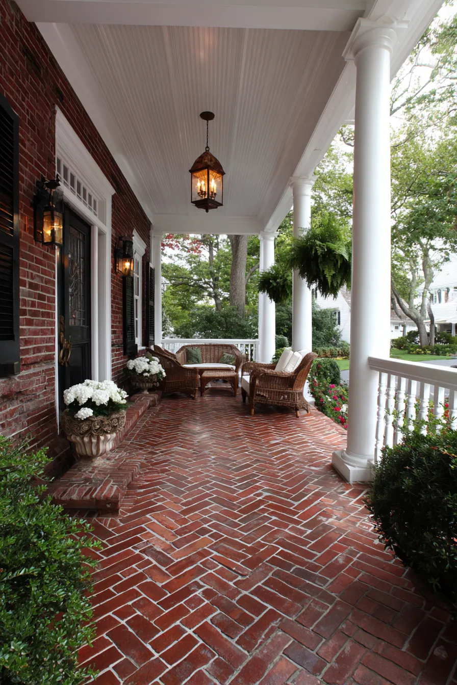 Timeless Red Brick Front Porch Ideas That Add Classic Appeal (10)_result