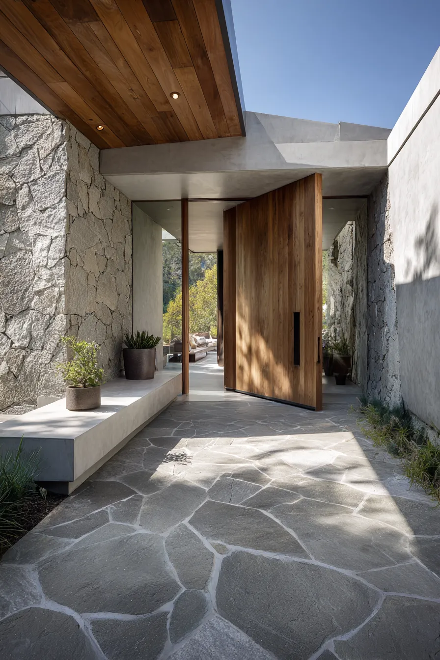 Trendy Organic Modern Front Porch Ideas With Fresh Texture (11)_result