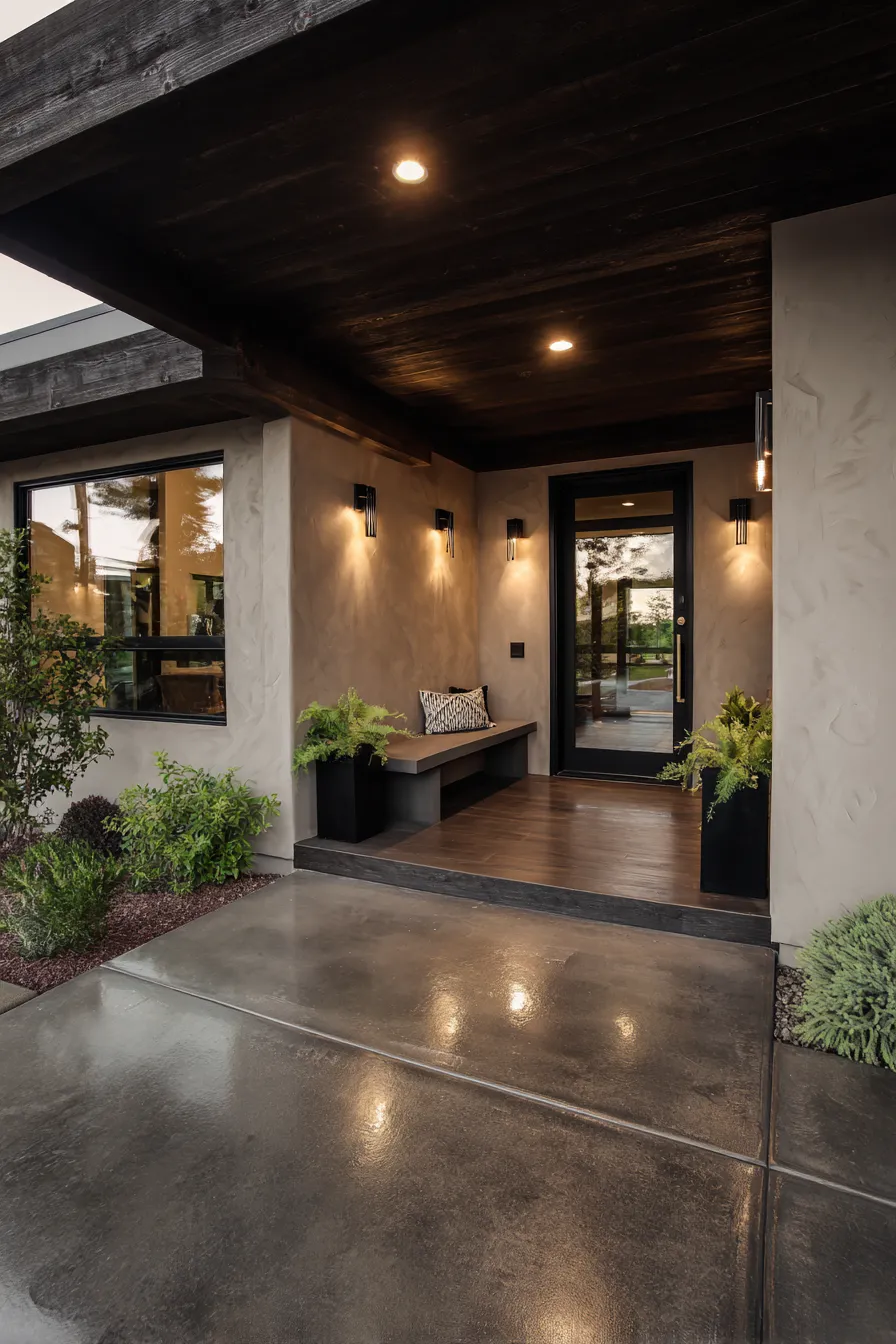 Trendy Organic Modern Front Porch Ideas With Fresh Texture (13)_result