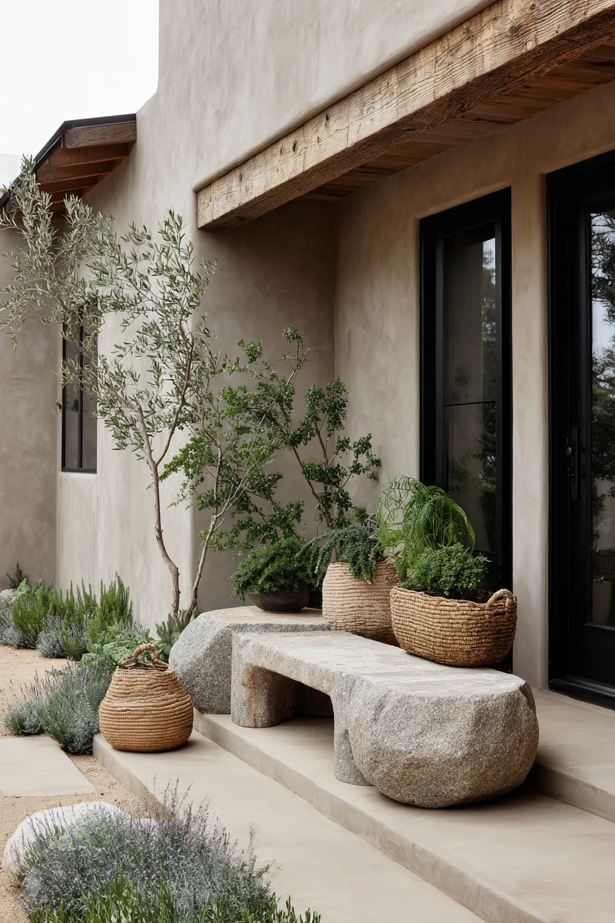 Trendy Organic Modern Front Porch Ideas With Fresh Texture (14)_result